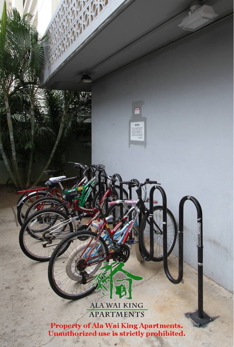 Bicycle rack on the property