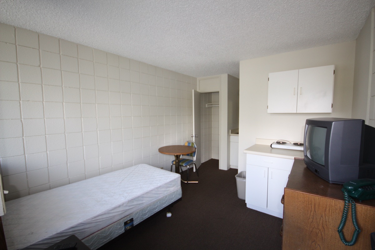 Furnished studio apartment interior